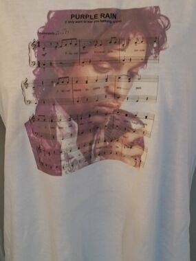 White Prince T‑Shirt with Purple Rain Print New 4XL